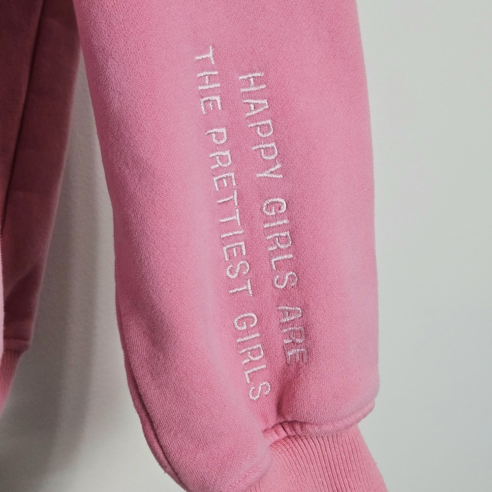 Sun Kissed Coconut Womens Sweatshirt Sz M Pink Crewneck Embroidered Happy Era - Picture 7 of 9